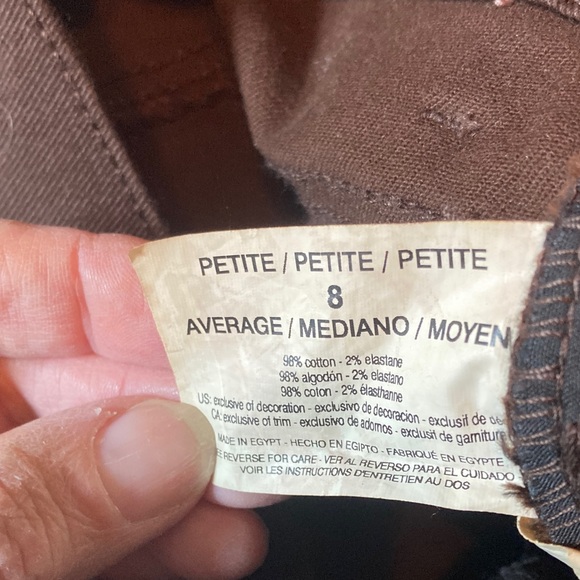 Gloria Vanderbilt Amanda Chocolate Brown Jeans Size 8P - Picture 4 of 5